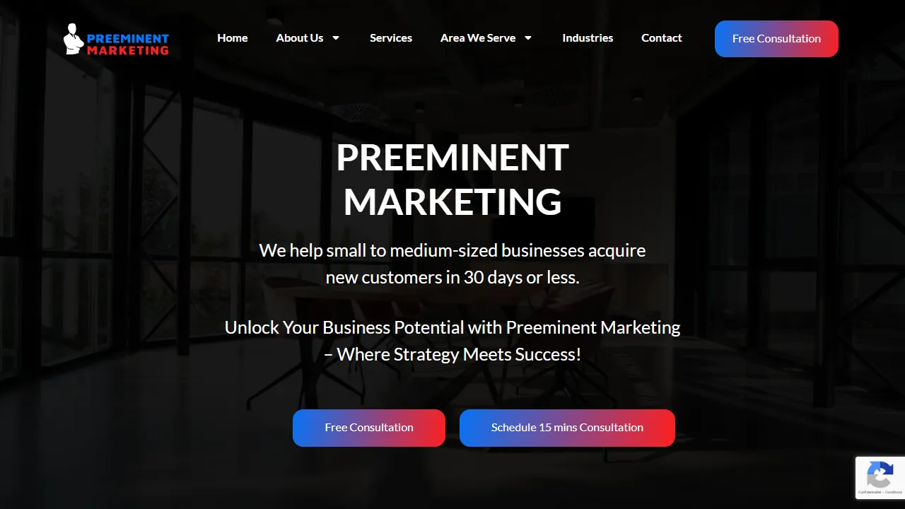 Screenshot of Preeminent Marketing - PPC Ads & SEO Agency