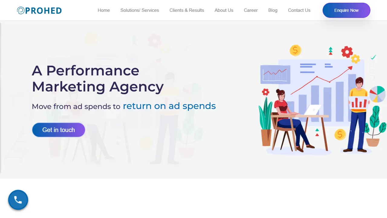Screenshot of PROHED - A Performance Marketing Agency
