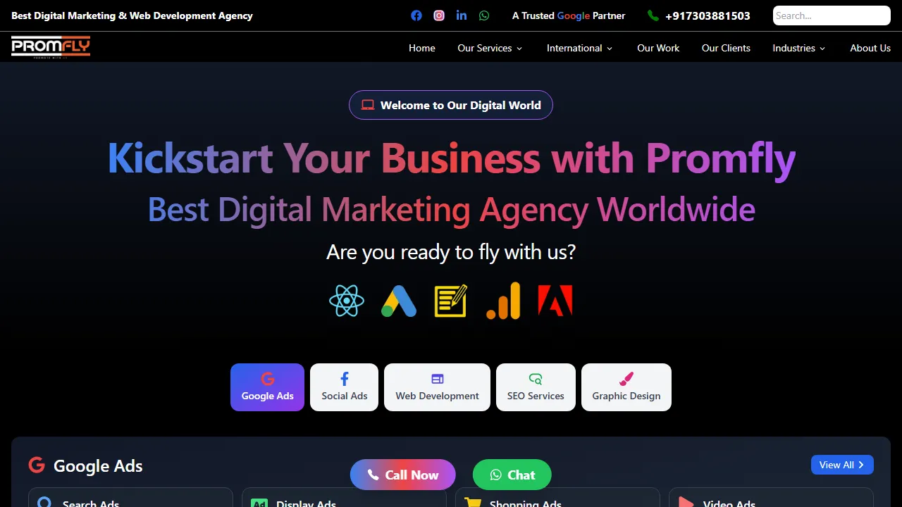 Screenshot of PromFly - Best Digital Marketing Agency in India