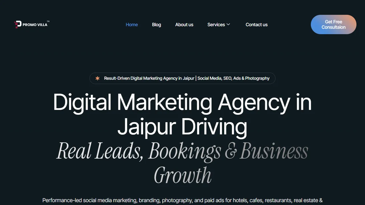 Screenshot of Promo Villa India – Digital Marketing Agency in Jaipur
