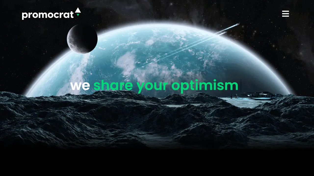 Screenshot of ▲promocrat | partners for purposeful growth