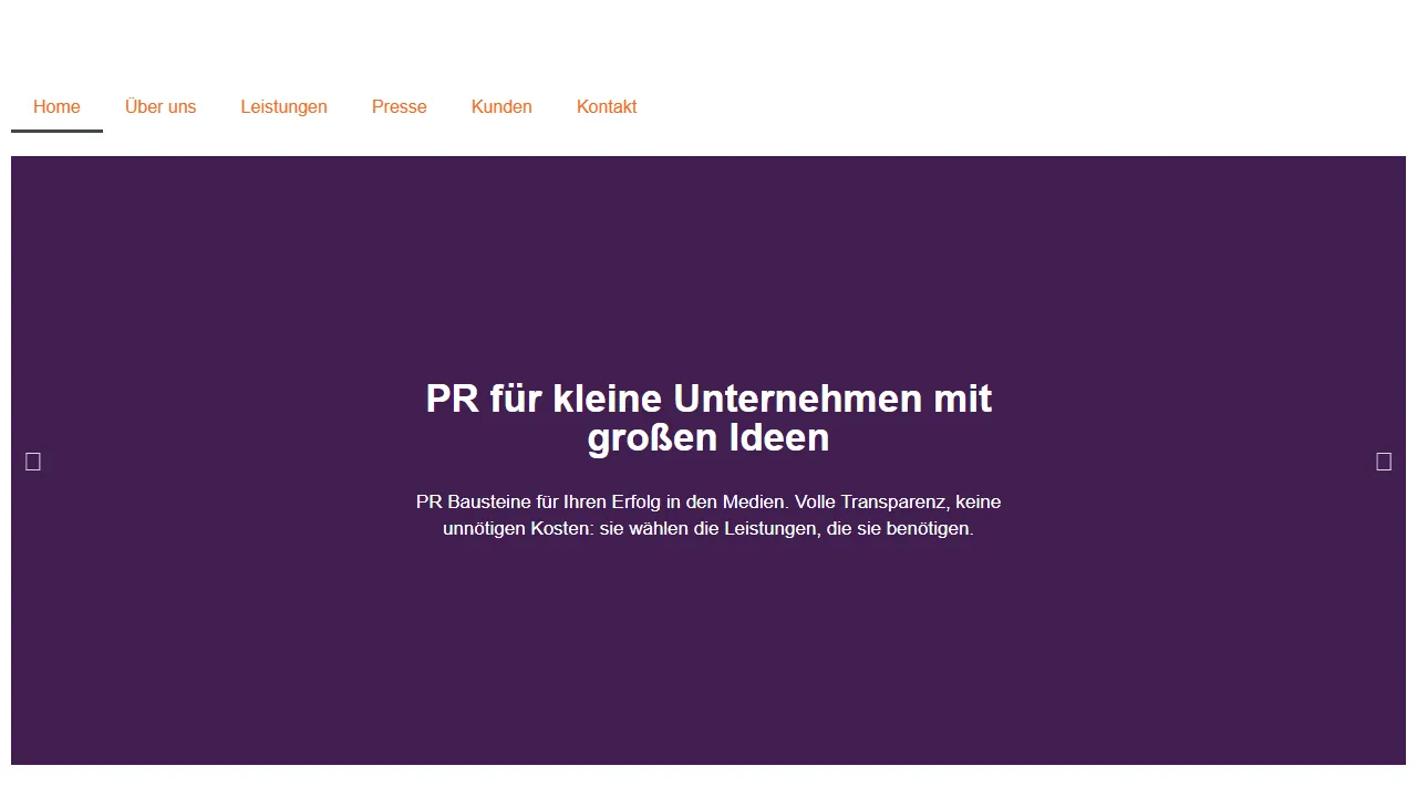 Screenshot of PUBLIC EFFECT Medienarbeit für kleine Unternehmen mit großen Ideen