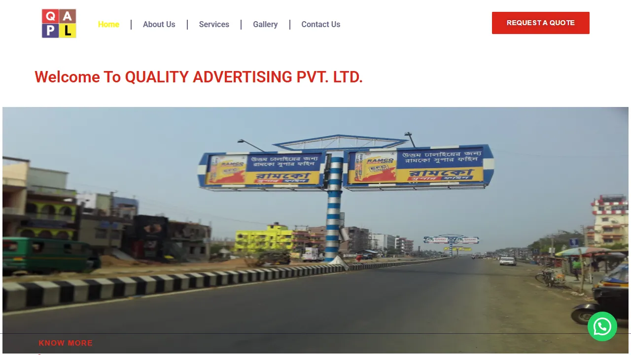 Screenshot of Quality Advertising Pvt. Ltd.