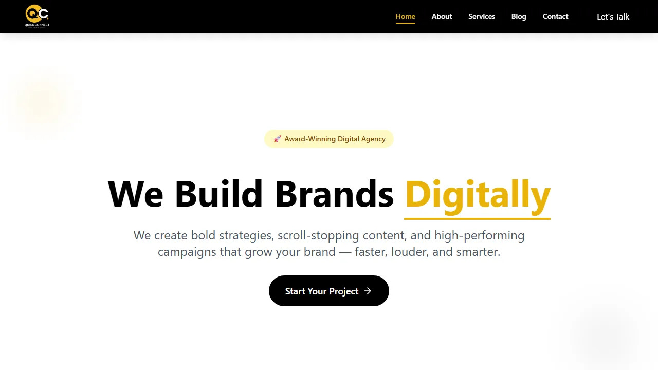 Screenshot of Quick Connect - Best Digital Marketing Agency in Jaipur | Social Media Marketing | Advertising Agency