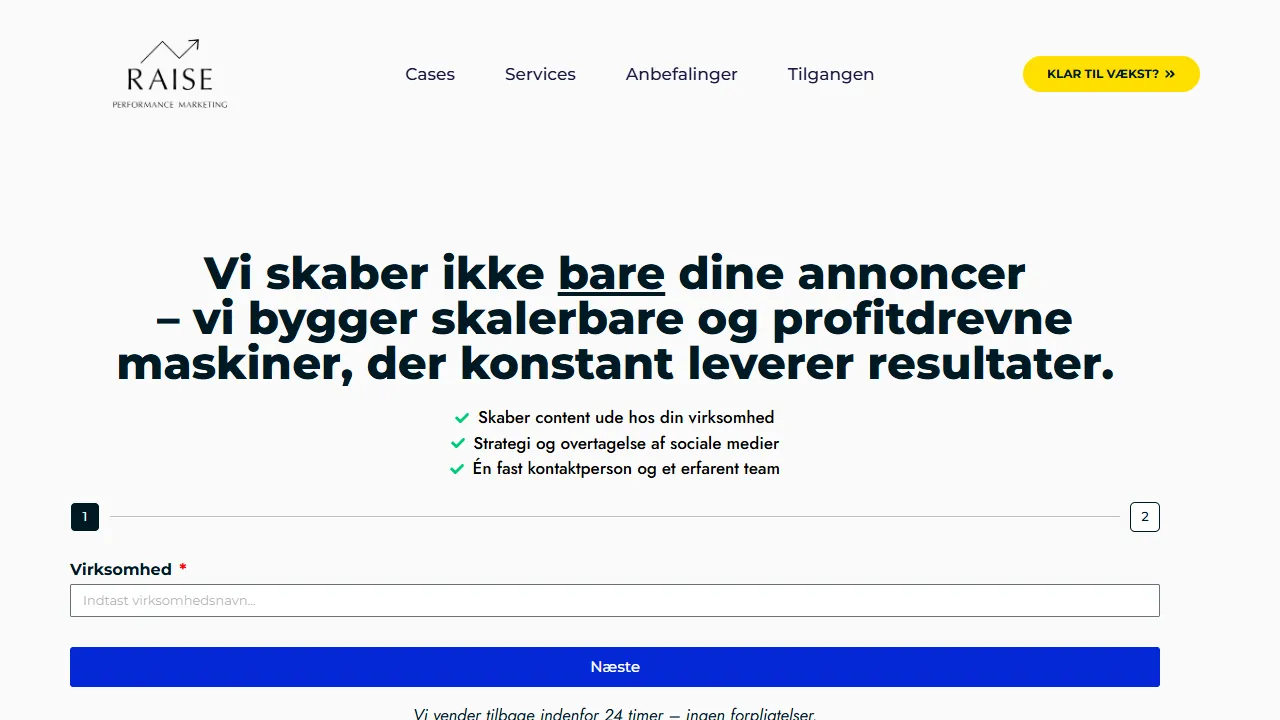 Screenshot of RAISE Agency ApS