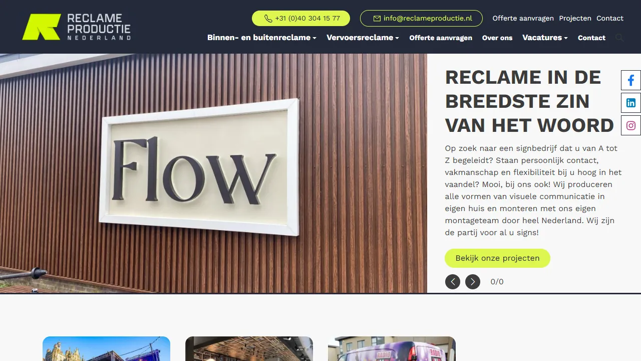 Screenshot of Reclame Productie Nederland