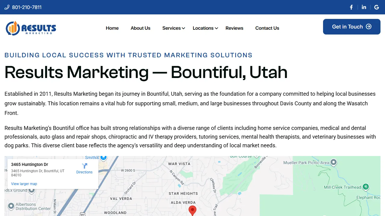 Screenshot of Results Marketing