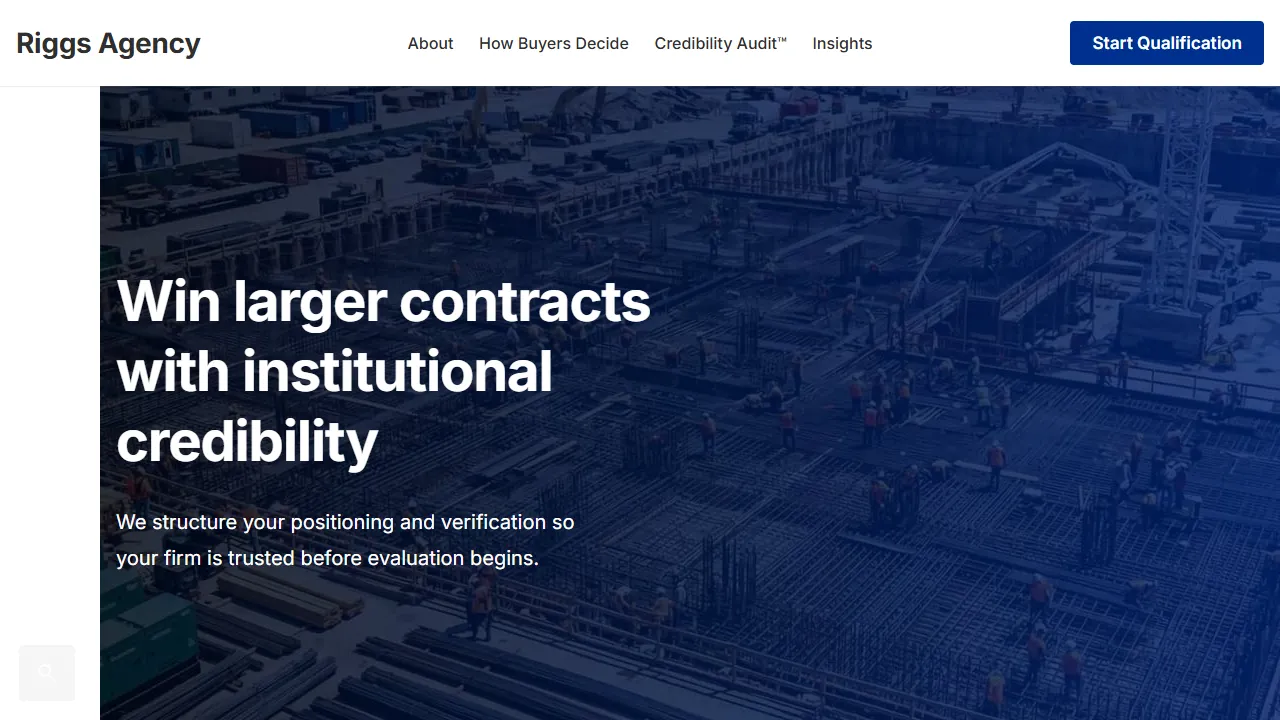 Screenshot of Riggs Agency