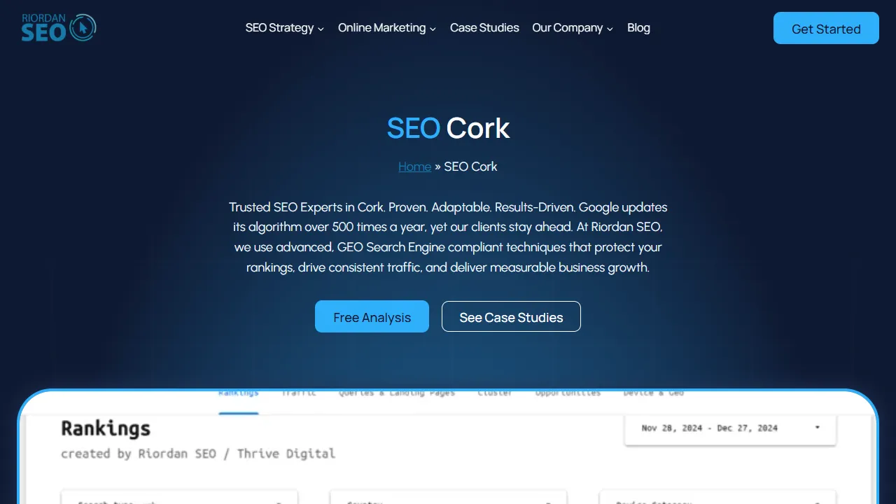 Screenshot of Riordan SEO - Digital Marketing - Top SEO Agency Cork