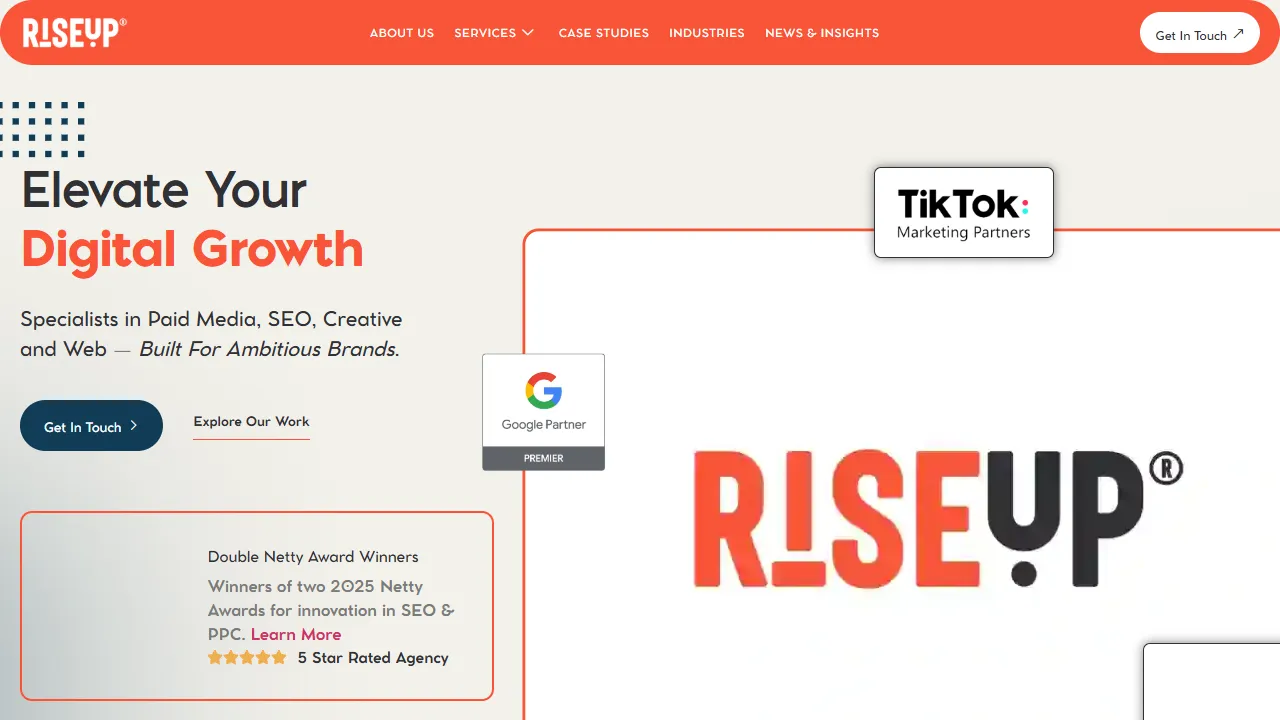 Screenshot of RiseUp® Agency