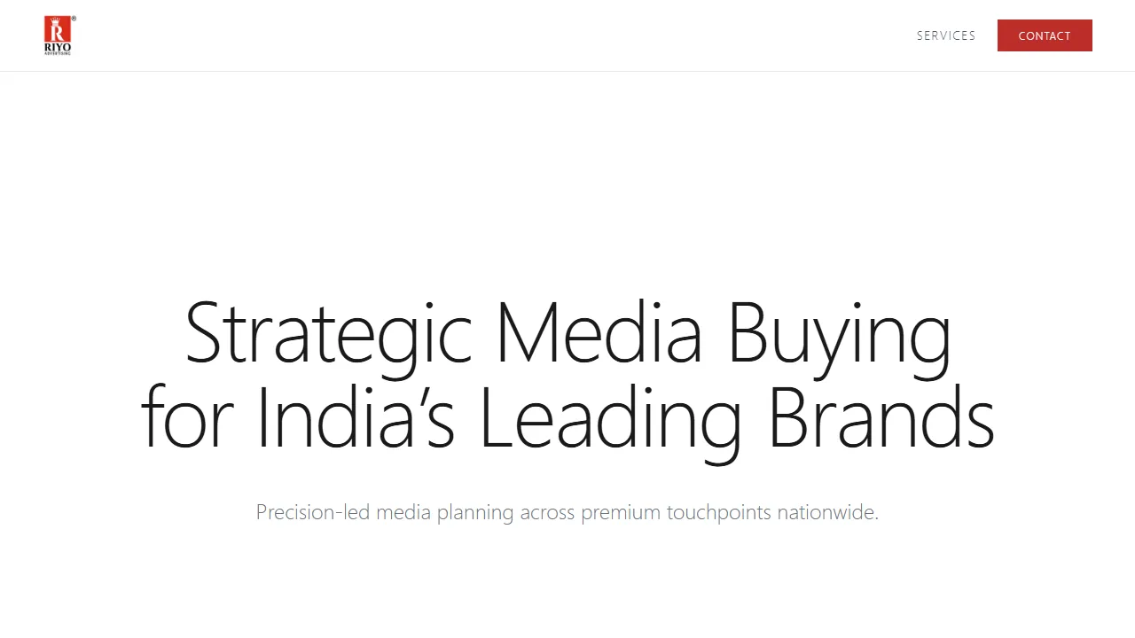 Screenshot of Riyo Advertising - Top Press Media Buying Agency for Releasing Ads in India's Leading Newspaper