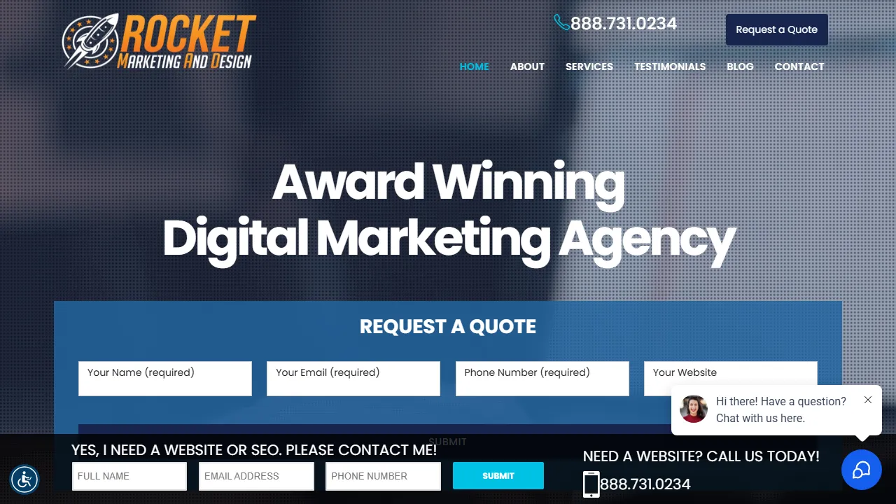 Screenshot of Rocket Marketing and Design