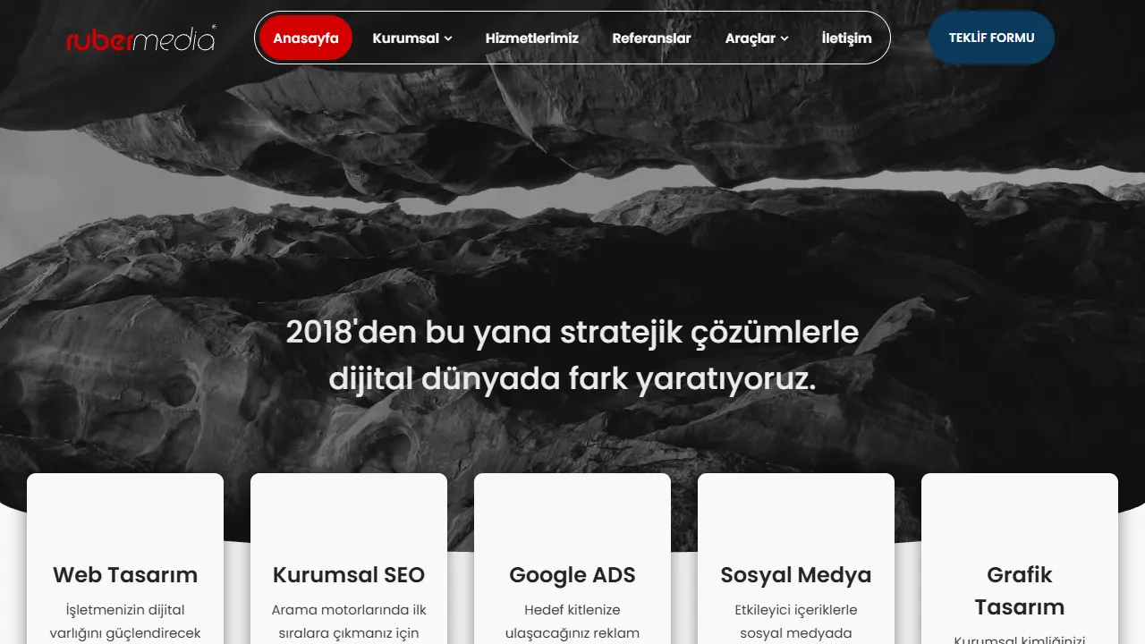 Screenshot of Ruber Media - Web Tasarım ve SEO Ajansı