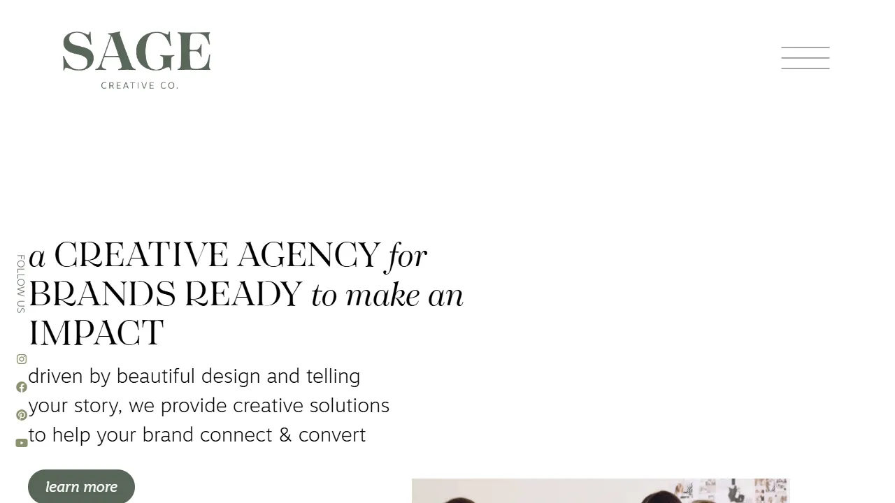 Screenshot of Sage Creative Co Agency