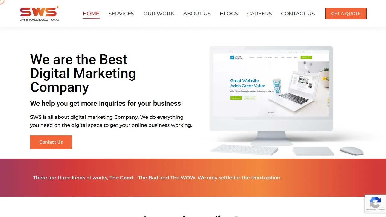 Screenshot of Sahir Web Solutions