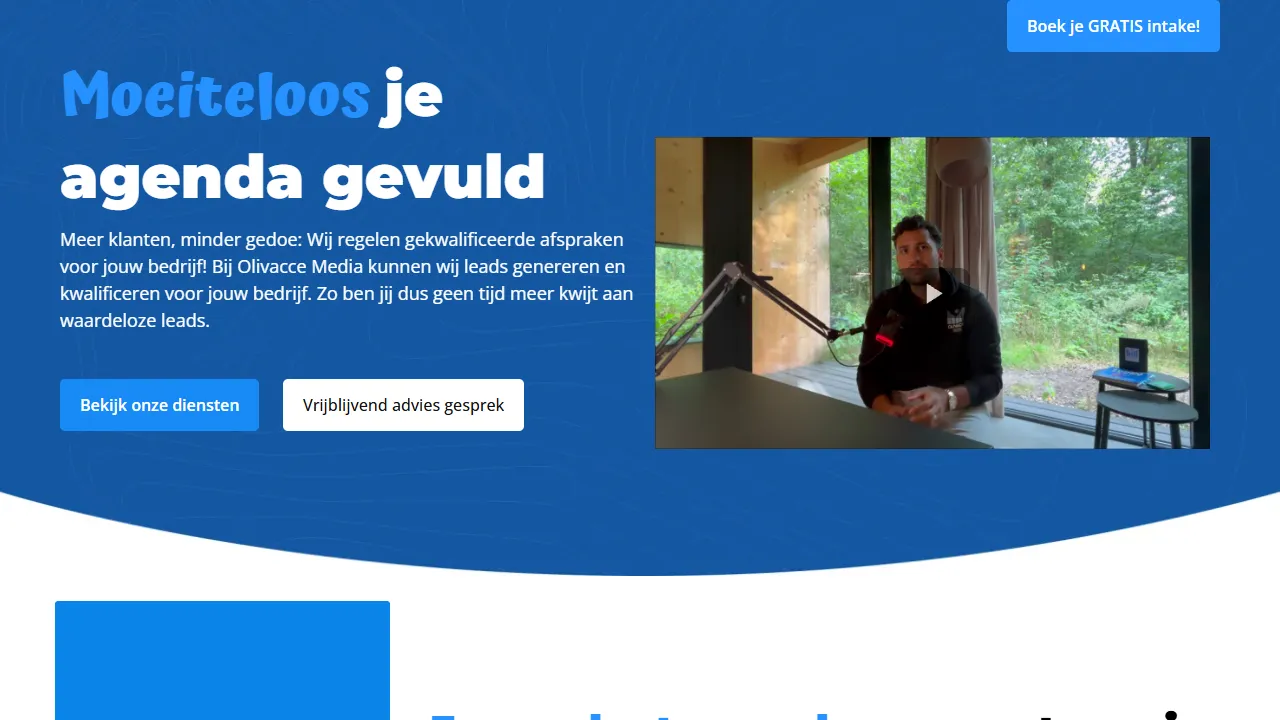 Screenshot of Sales bureau | Leadgeneratie | Olivacce Media