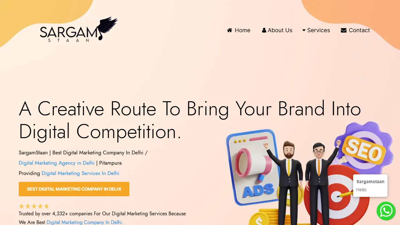Screenshot of SargamStaan Digital Marketing Company in Pitampura Delhi