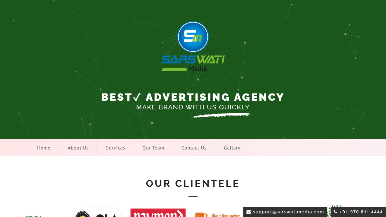 Screenshot of Sarswati Media PR & Advertising Agency in Delhi NCR