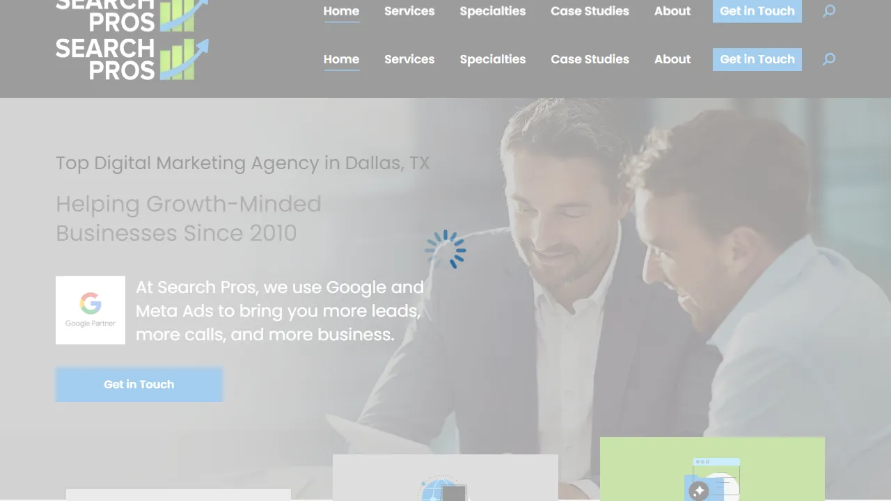 Screenshot of Search Pros | PPC & SEO Agency in Dallas TX