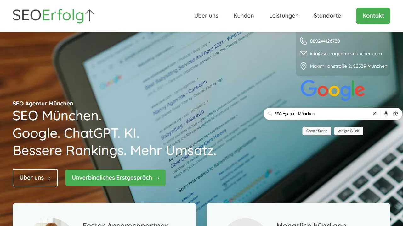 Screenshot of SEO Agentur München - SEO Erfolg GmbH