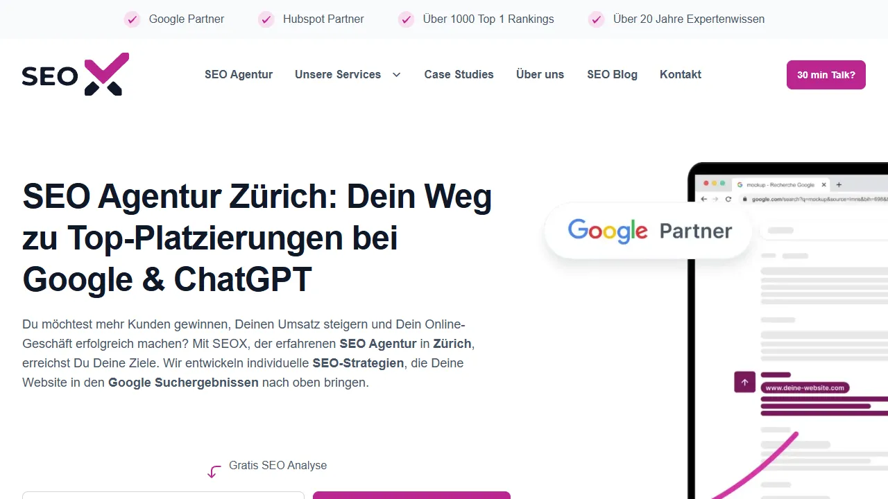 Screenshot of SEOX - SEO Agentur und LLMO