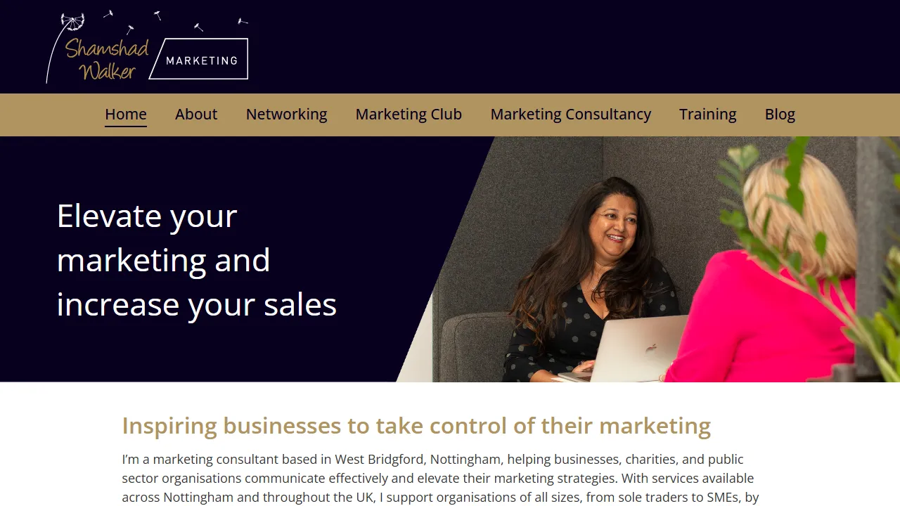 Screenshot of Shamshad Walker Marketing