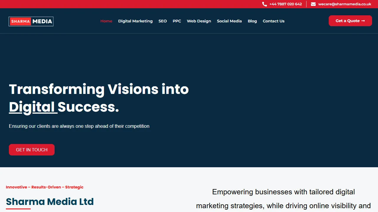 Screenshot of Sharma Media Ltd