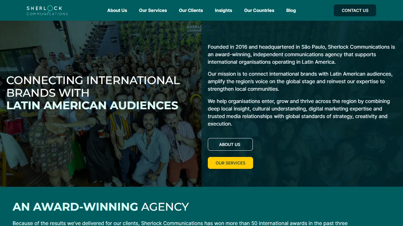 Screenshot of Sherlock Communications