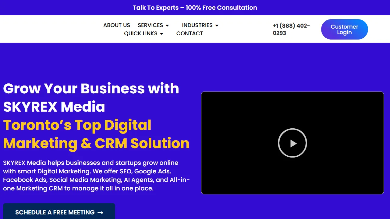 Screenshot of SKYREX Media | Digital Marketing & SEO Agency