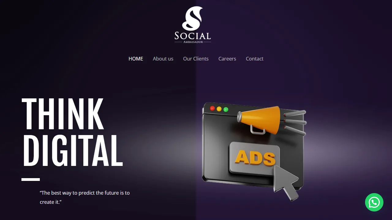 Screenshot of social ambassador