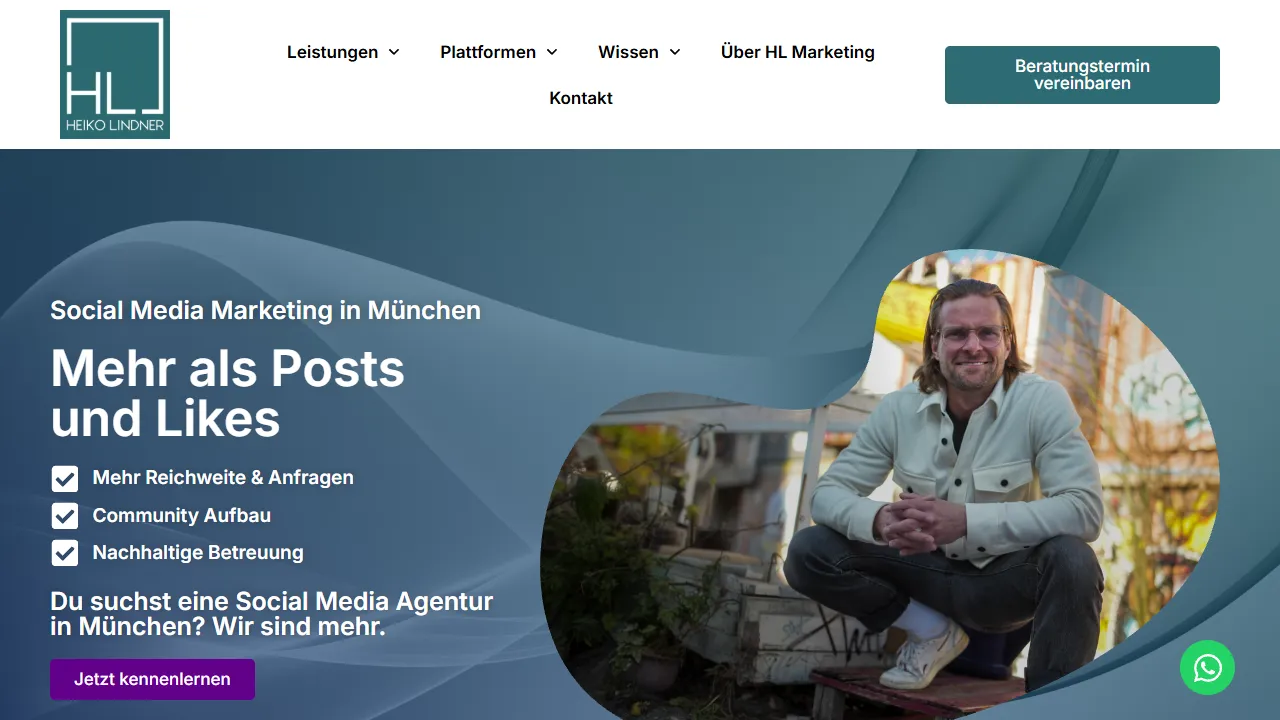 Screenshot of Social Media Marketing München | Heiko Lindner