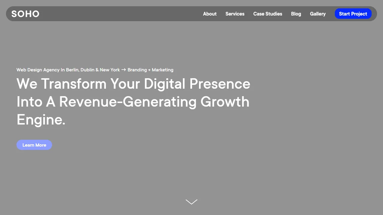 Screenshot of SOHO Creative Group