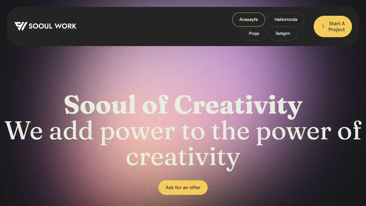 Screenshot of Sooul Work Creative Agency