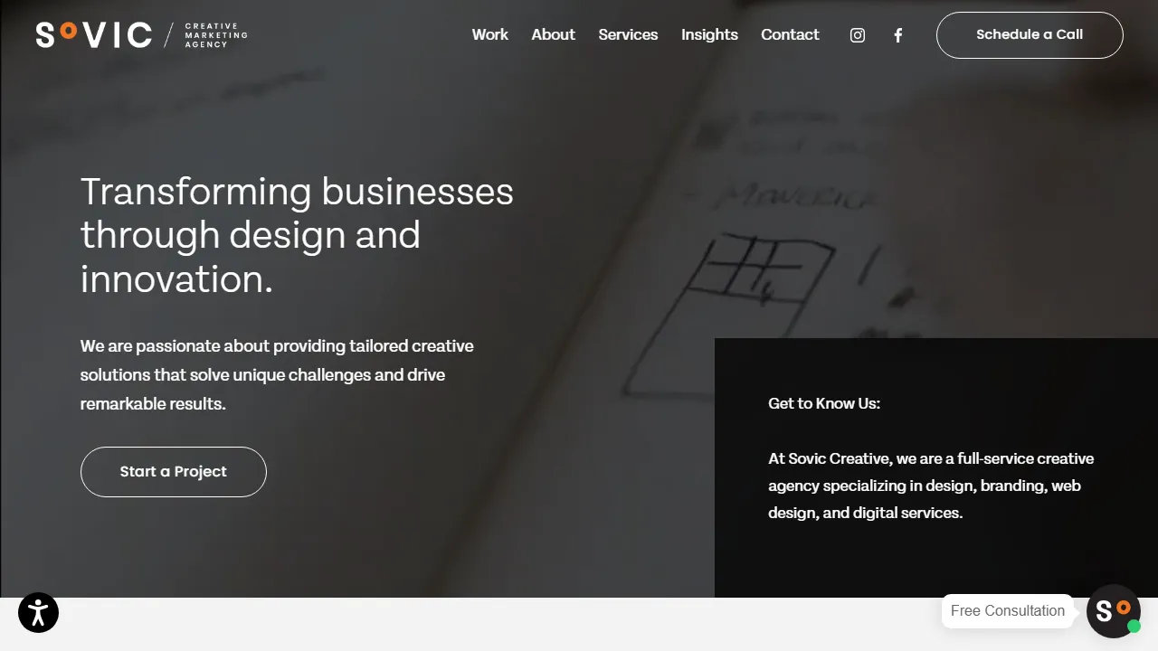 Screenshot of Sovic Creative