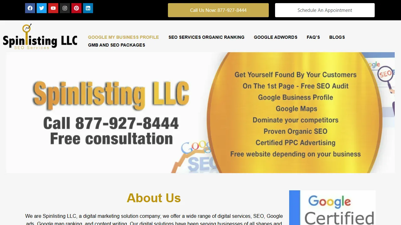 Screenshot of Spinlisting