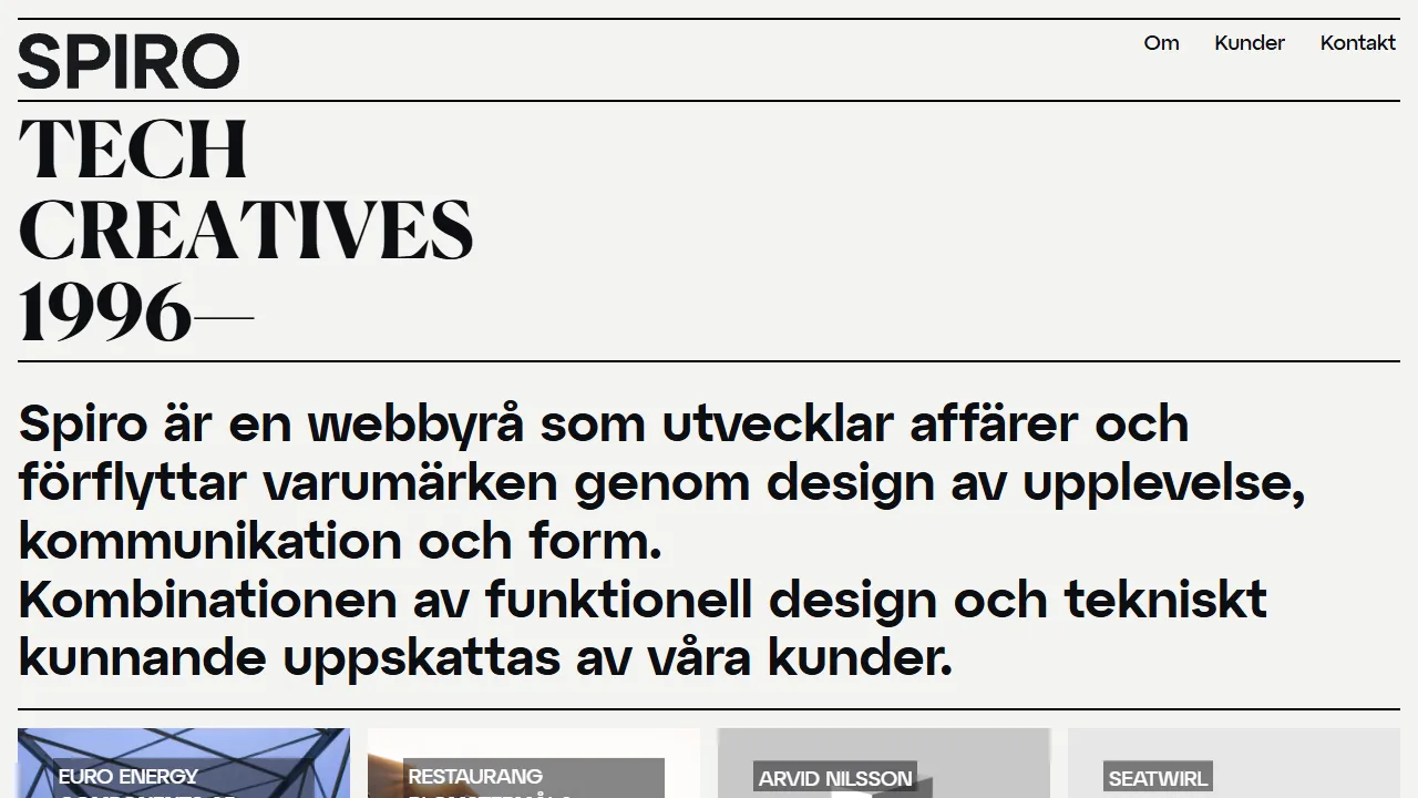 Screenshot of Spiro Communications AB