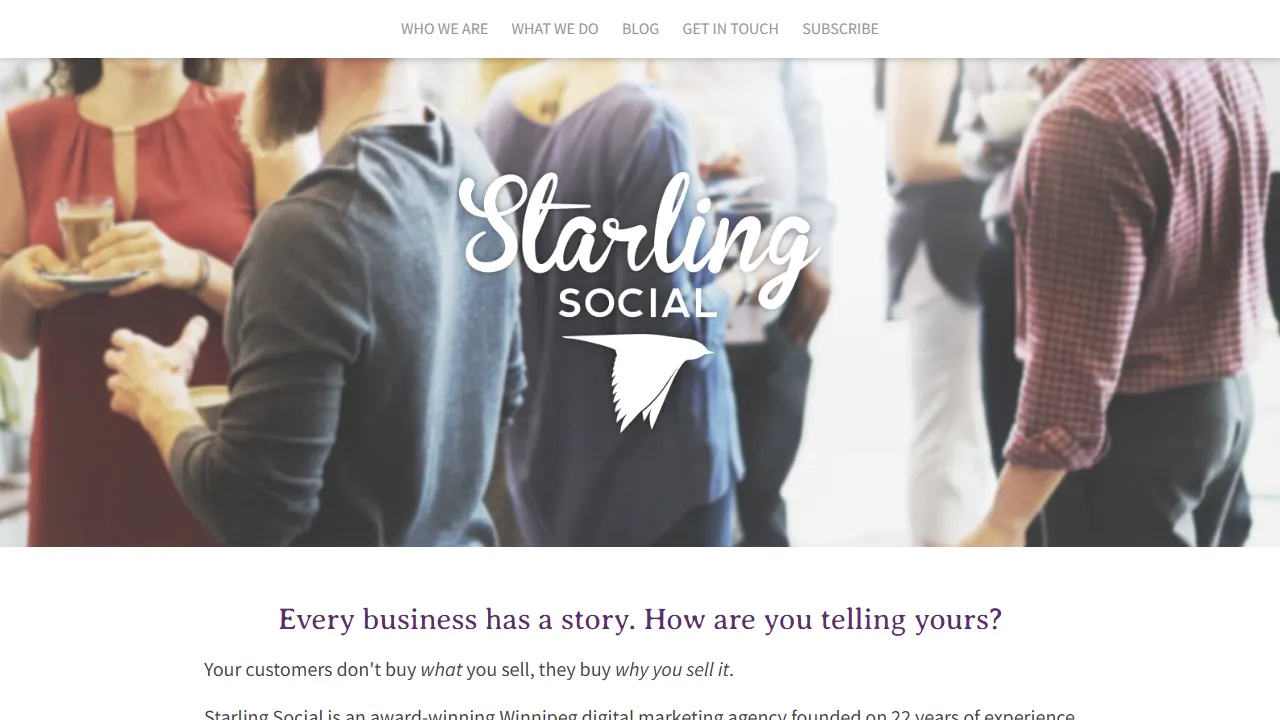 Screenshot of Starling Social Inc.