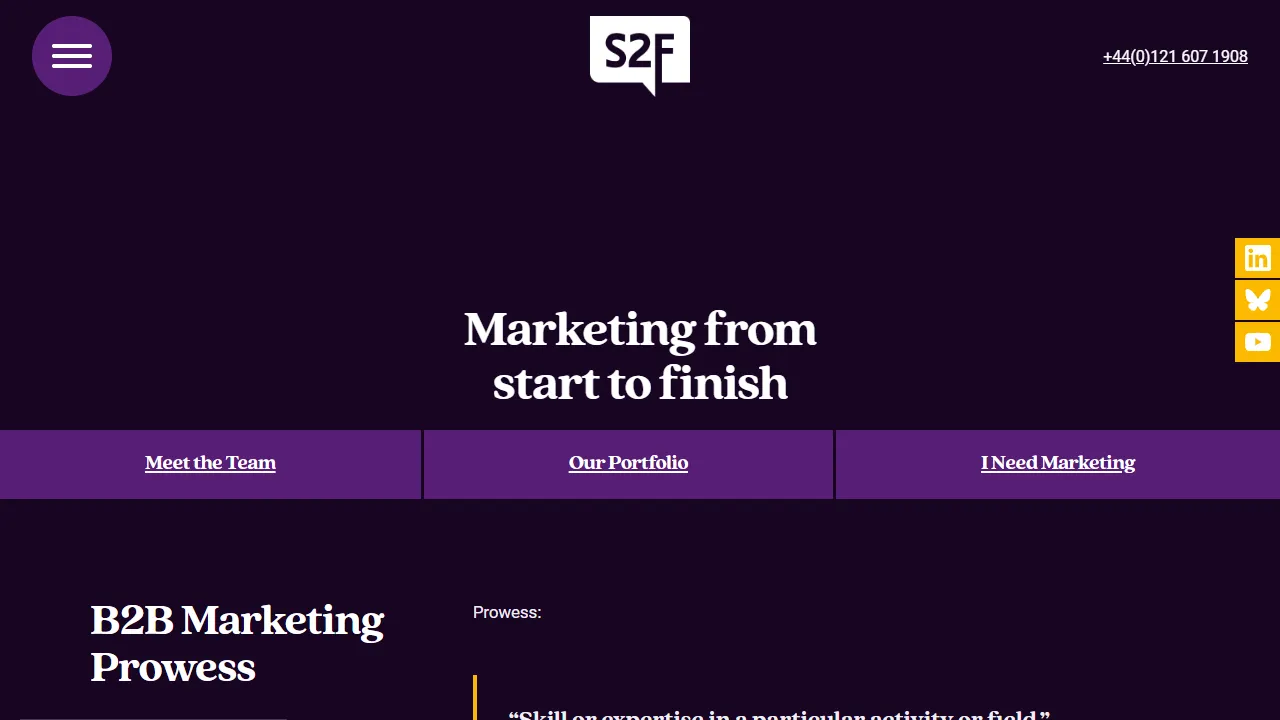 Screenshot of Start 2 Finish Marketing Ltd