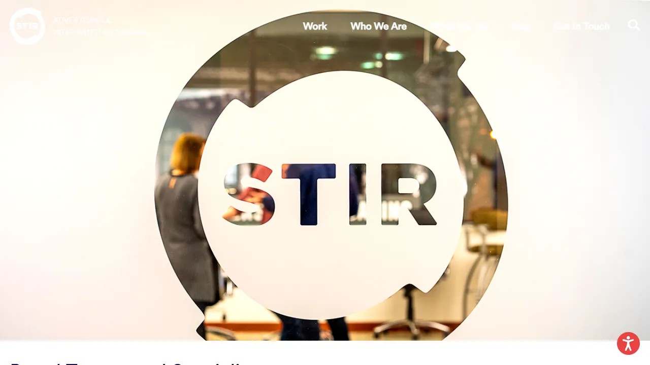 Screenshot of STIR Advertising & Integrated Messaging