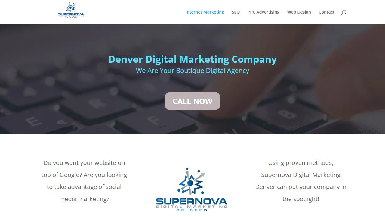 Screenshot of Supernova Digital Marketing