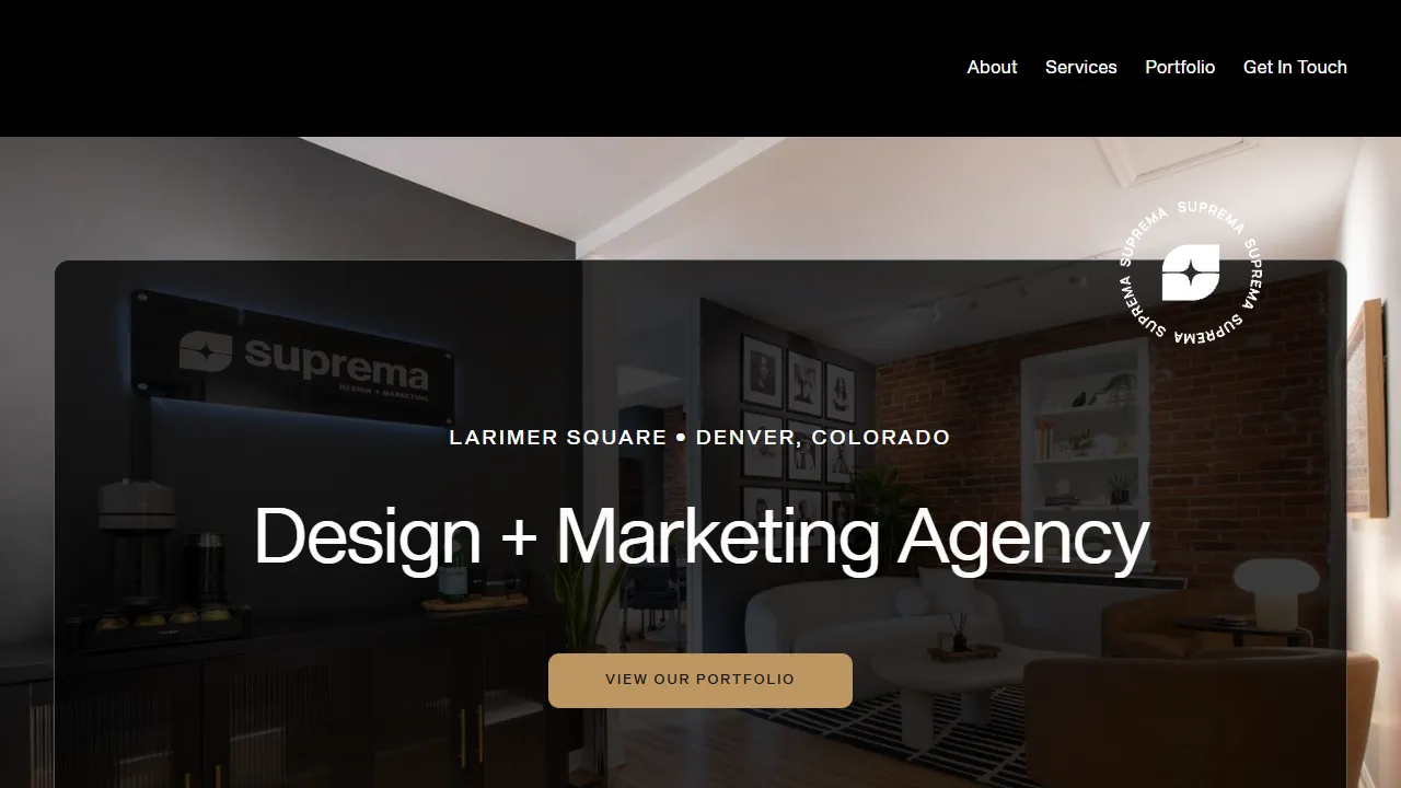 Screenshot of Suprema Branding, Design + Marketing