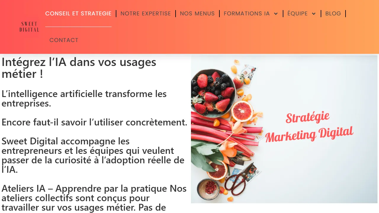 Screenshot of Sweet Digital