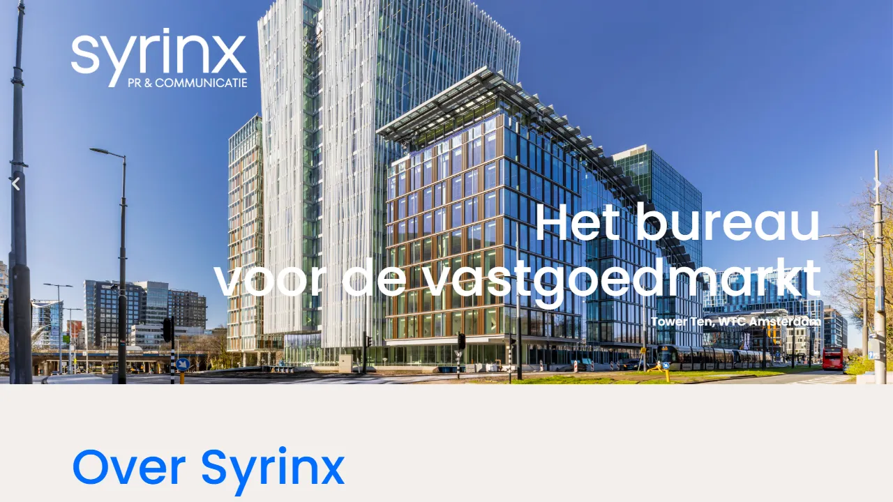 Screenshot of Syrinx pr & communicatie