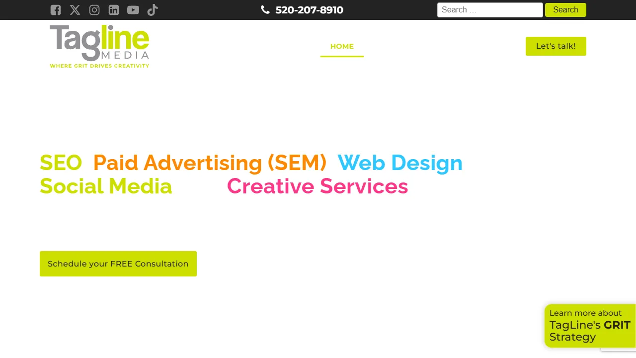 Screenshot of Tagline Media