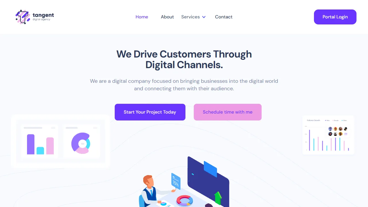 Screenshot of Tangent Digital Agency