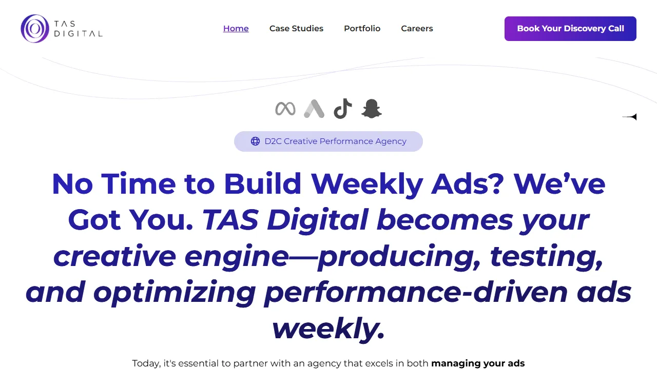 Screenshot of TAS Digital