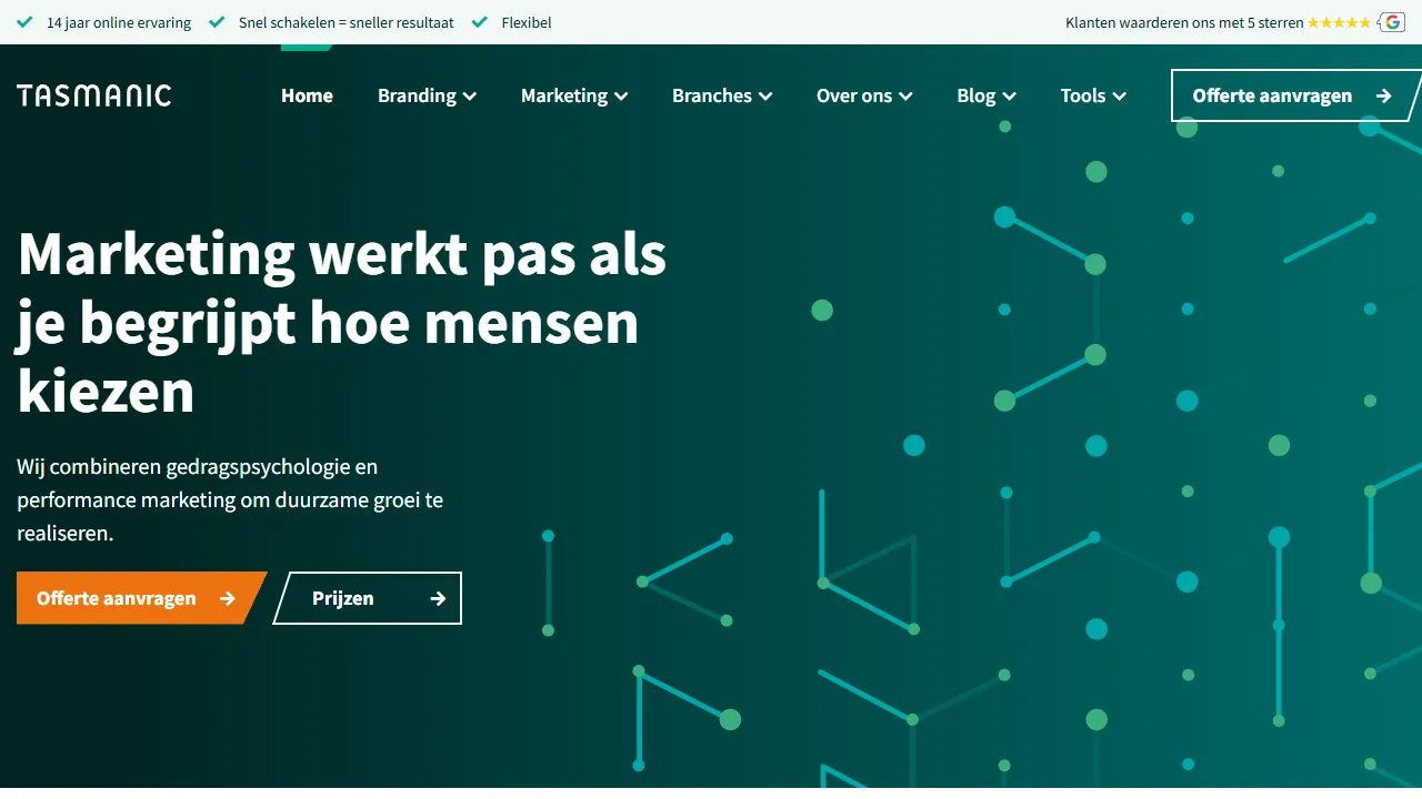 Screenshot of Tasmanic - marketingbureau