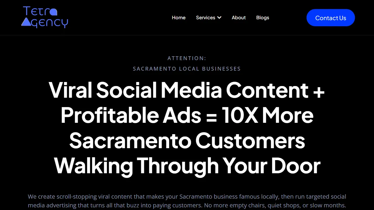 Screenshot of Tetra Agency - Social Media Marketing