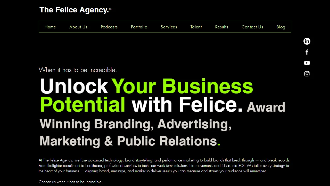 Screenshot of The Felice Agency