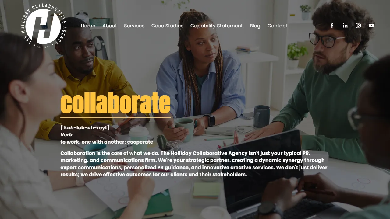 Screenshot of The Holliday Collaborative Agency